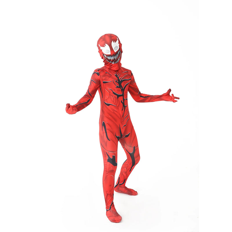 Super-heróis cosplay trajes de halloween para novo traje de veneno crianças terno macacão meninos simbionte trajes do homem aranha