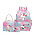 3 Pçs/set Olá Kitty Estudante Menino Menina Mochila Colorida Crianças Adolescente Dos Desenhos Animados Escola Bookbag com Lancheira