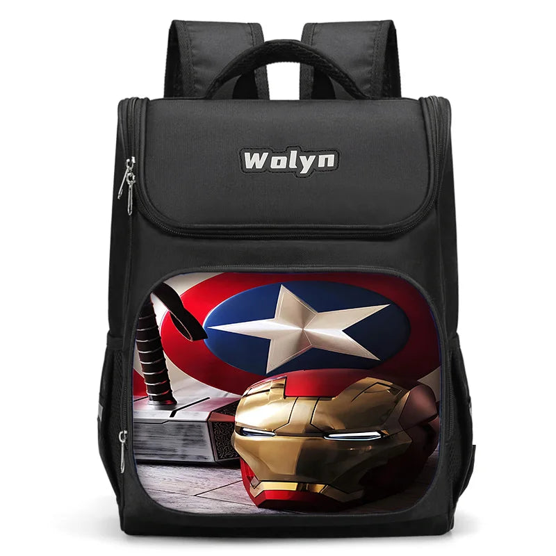 Capitão américa marvel heróis grande criança mochila menino menina saco de escola para homens mulheres mochila de viagem durável multi compartimentos