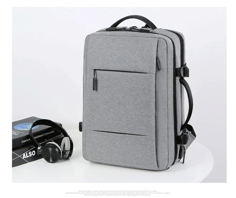 Mochila de viagem clássica masculina mochila de negócios escola expansível saco usb grande capacidade portátil à prova dwaterproof água moda mochila