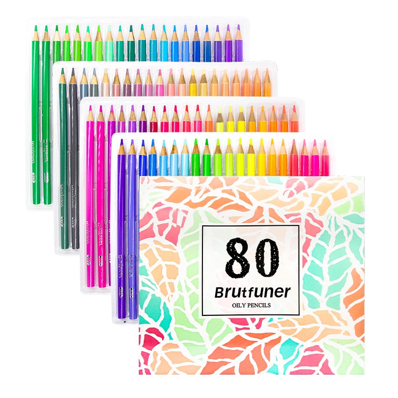 Brutfuner lápis de aquarela profissional, 48/72/120/150/160/180 cores, óleo, madeira, aquarela macia, para escola, desenho, esboço, materiais de arte