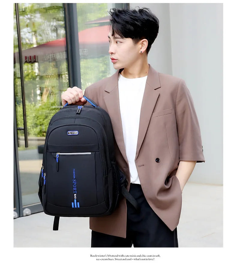 Mochila masculina feminina oxford pano mochila de alta capacidade júnior estudante do ensino médio mochila de viagem masculina