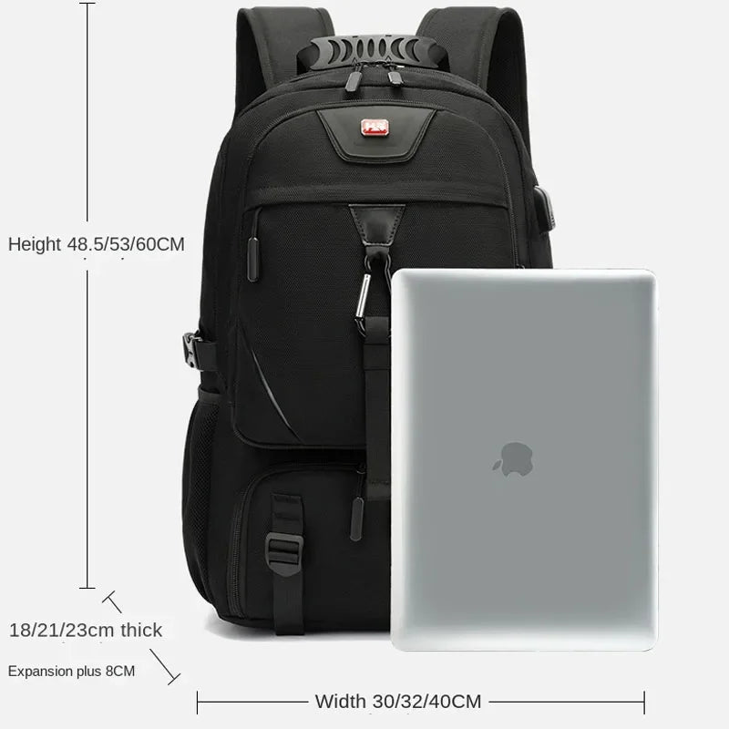 15.6/17.3 "mochila de viagem masculina mochila de negócios escola expansível saco usb grande capacidade portátil à prova dwaterproof água moda mochila