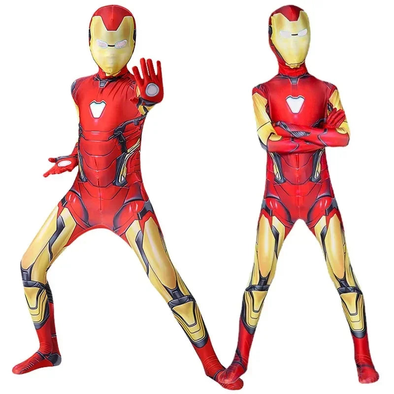 Anime homem de ferro cosplay traje super-herói homem de ferro meninos meninas macacão capa roupa trajes de carnaval de halloween